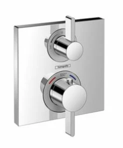 Wholesale 🔥 Hansgrohe Ecostat Square 6 gpm Thermostatic Tub and Shower Trim with Double Lever Handle in Polished Chrome ❤️