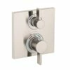 Coupon ✨ Hansgrohe Ecostat Square 6 gpm Thermostatic Tub and Shower Trim with Double Lever Handle in Brushed Nickel 🌟 -Hansgrohe Online Store Query 13