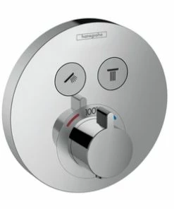 Flash Sale 🤩 Hansgrohe ShowerSelect 2-Function Round Thermostatic Trim in Polished Chrome 🧨