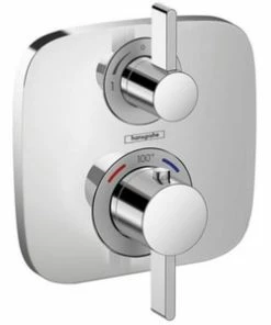 Best Sale 🛒 Hansgrohe Ecostat E 6 gpm Thermostatic Tub and Shower Trim with Double Lever Handle in Polished Chrome 🌟