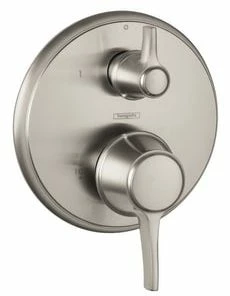 Cheap 👏 Hansgrohe C Pressure Balancing Diverter Trim with Double Lever Handle in Brushed Nickel ✔️